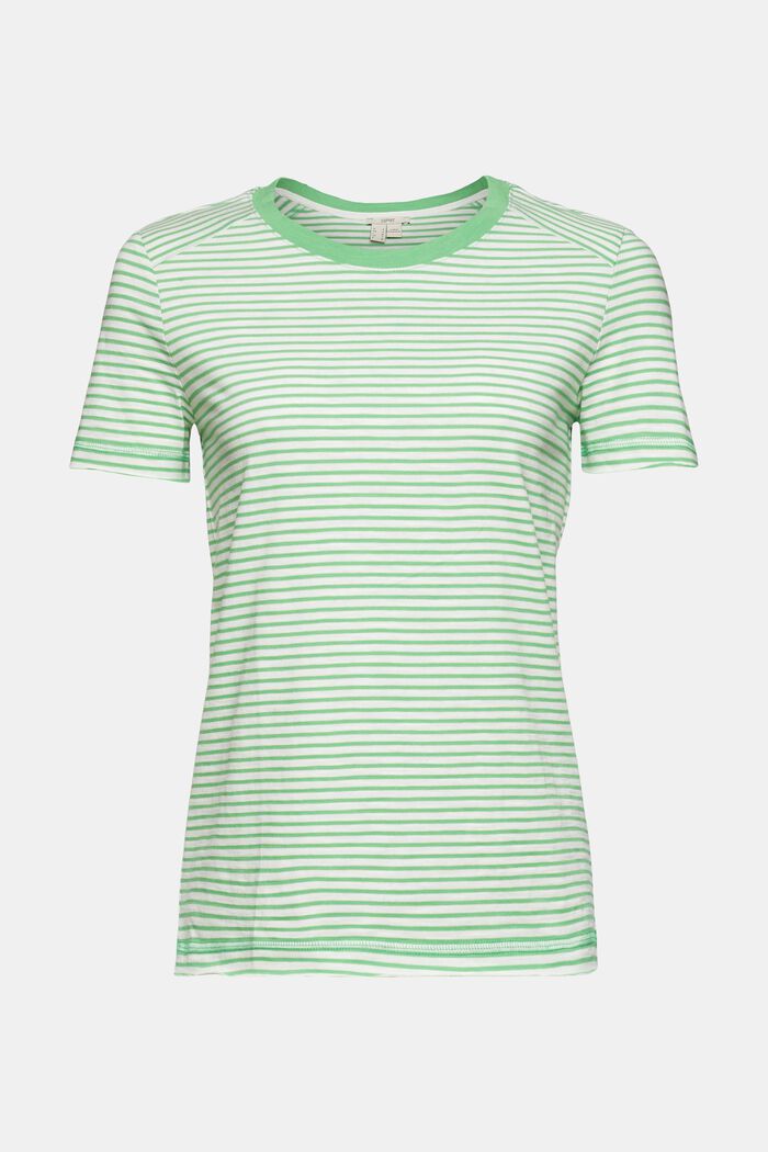 Gestreept, katoenen T-shirt, GREEN, detail image number 6
