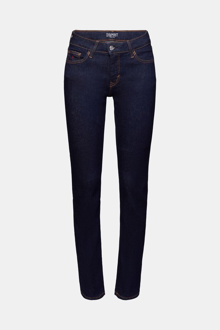 Gerecycled: slim fit jeans met middelhoge taille, BLUE RINSE, detail image number 7