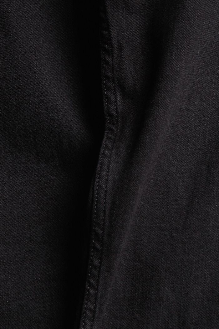 Cropped jeans van katoen-stretch, BLACK DARK WASHED, detail image number 4