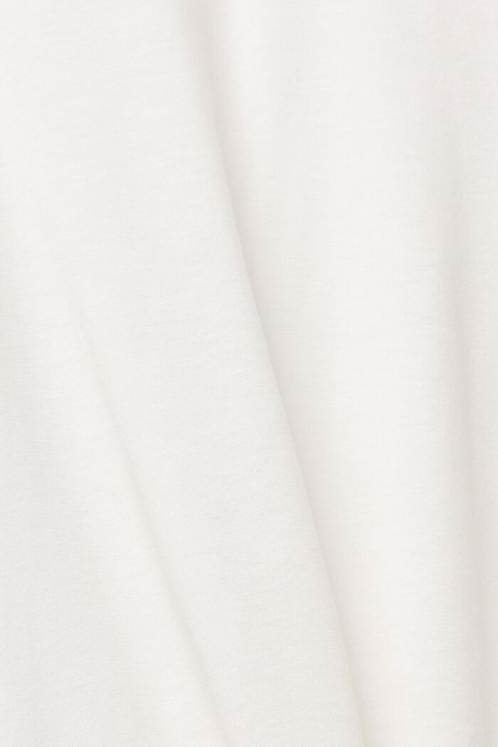 Met TENCEL™: T-shirt met opstaande kraag, OFF WHITE, detail image number 5