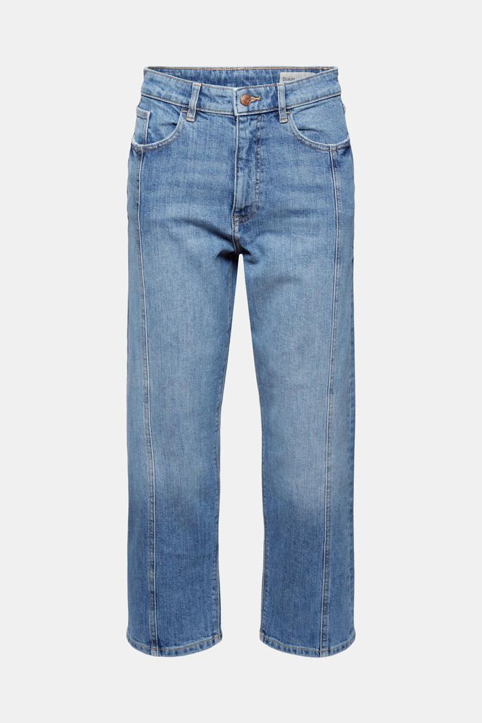 7/8-jeans van biologisch katoen met fashion fit, BLUE MEDIUM WASHED, overview