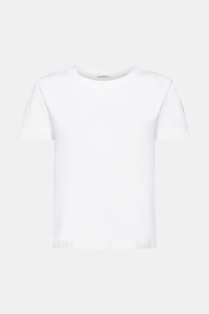 Katoenen T-shirt met ronde hals, WHITE, detail image number 7