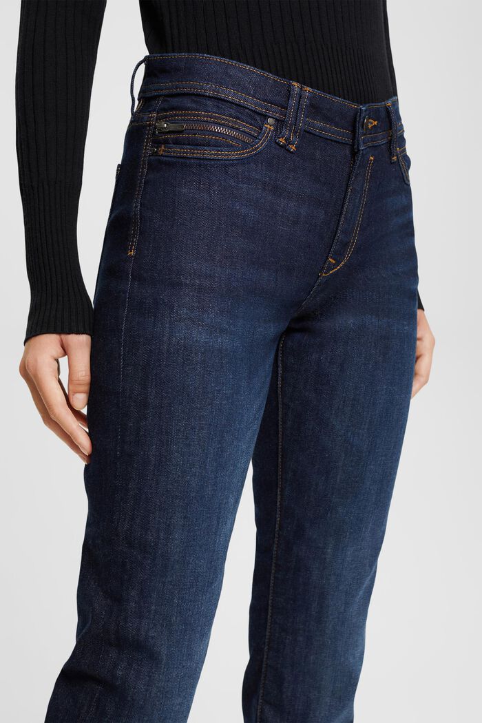 Jeans met rechte pijpen en stretch, BLUE DARK WASHED, detail image number 2