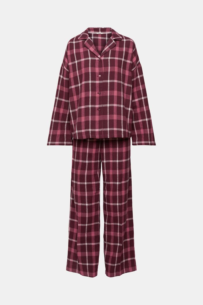 Geruite flanellen pyjama, BORDEAUX RED, detail image number 5