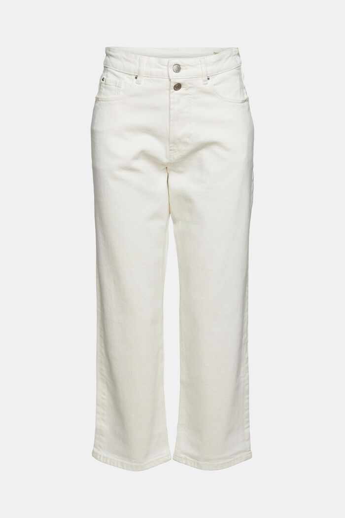 Katoenen jeans met rechte pijpen, OFF WHITE, detail image number 6