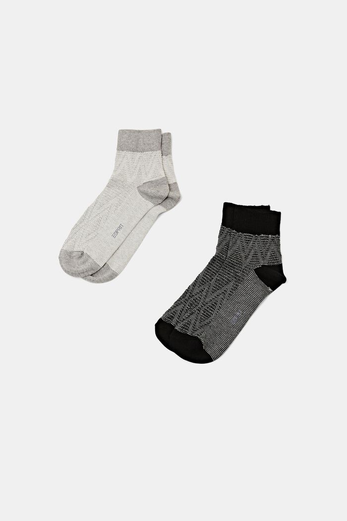 Set van 2 paar gestructureerde sokken, BLACK, detail image number 0