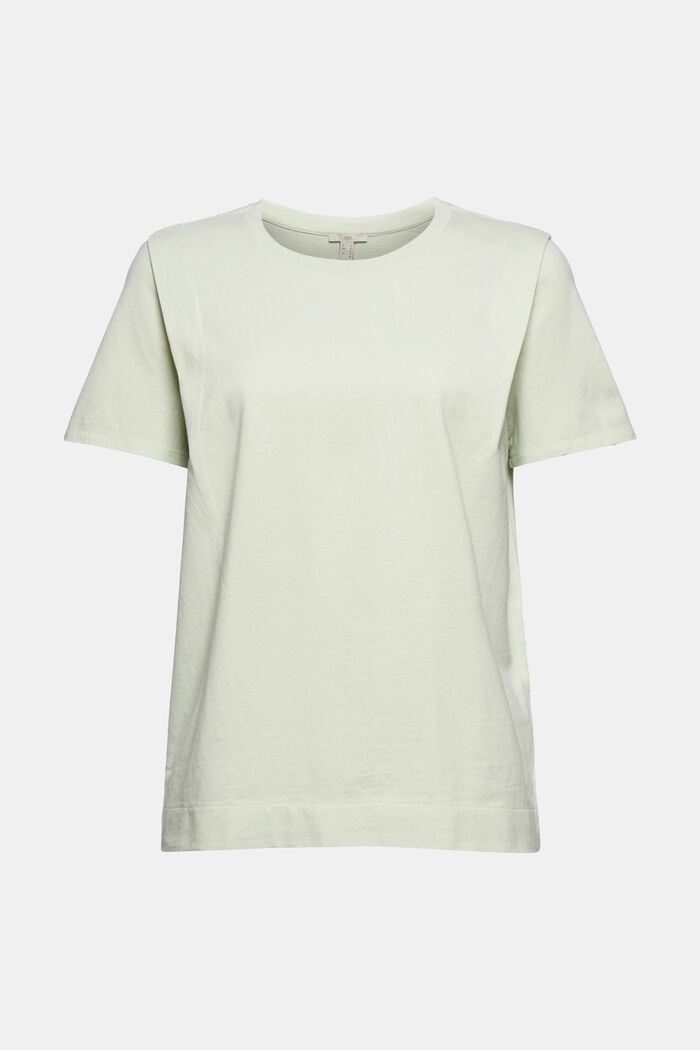 T-shirt met plooidetails, biologisch katoen, PASTEL GREEN, detail image number 5