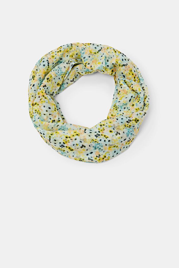 Lichte sjaal met print, LIGHT AQUA GREEN, detail image number 0