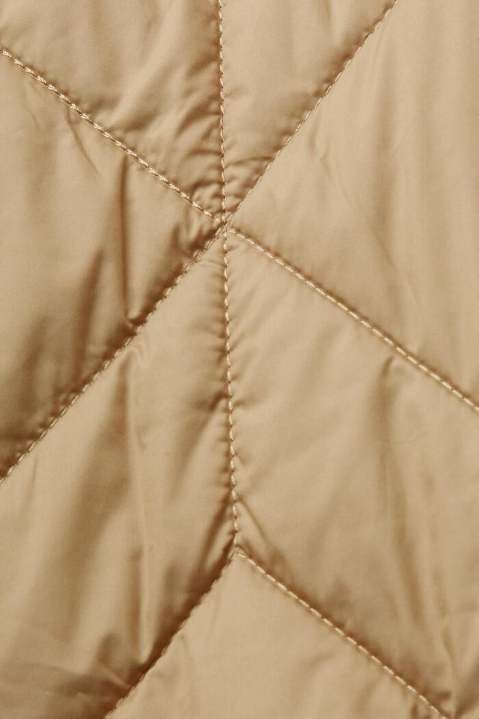 Gerecycled: gewatteerde jas met teddy voering, KHAKI BEIGE, detail image number 7