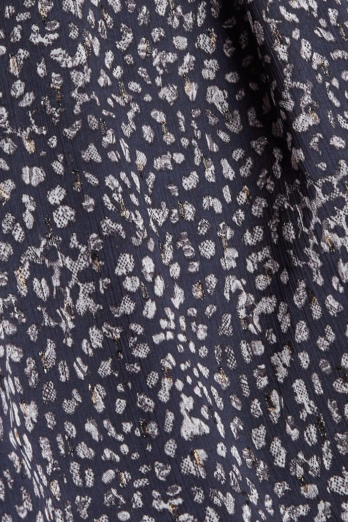Gerecycled: chiffon jurk met print, DARK BLUE, detail image number 4