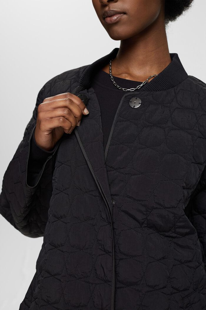 Lange gewatteerde jas, BLACK, detail image number 2