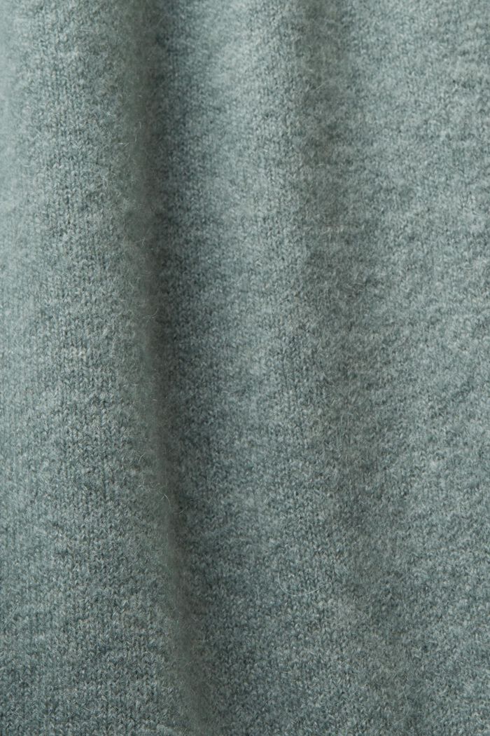 Fijngebreid vest van een wolmix, DUSTY GREEN, detail image number 6