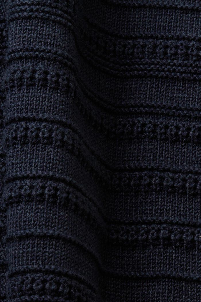Katoenen trui met structuur, NAVY, detail image number 5