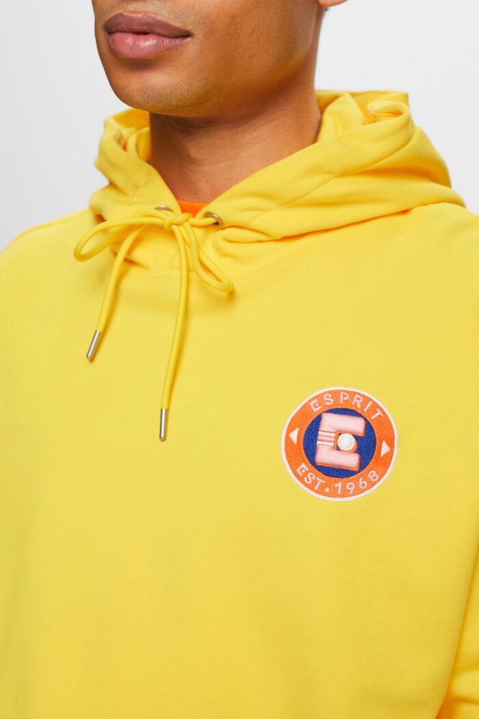 Katoenen hoodie met logo, YELLOW, detail image number 3