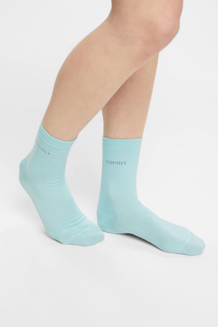 Set van 2 paar sokken met gebreid logo, organic cotton, CLEARWATER, detail image number 2