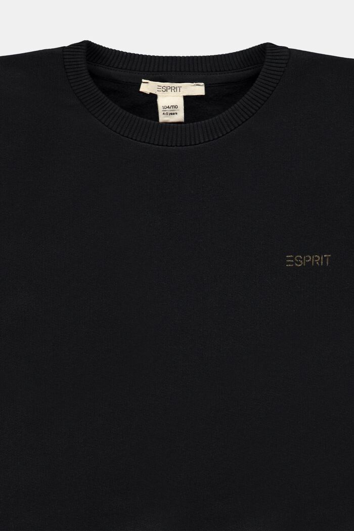 Katoenen sweatshirt met logo, BLACK, detail image number 2