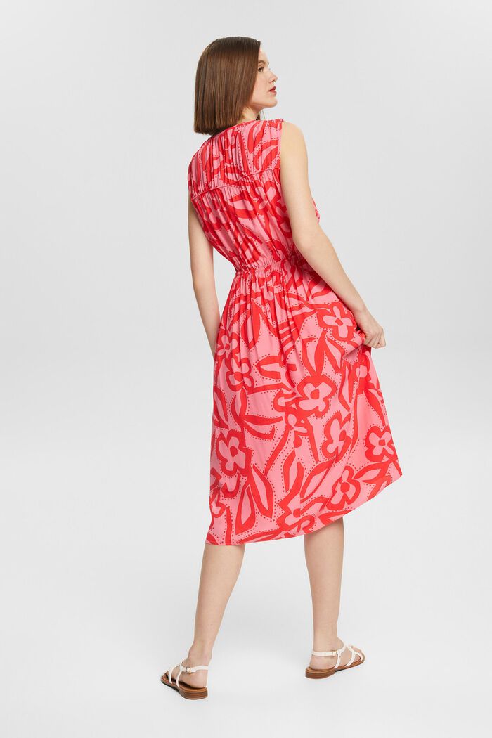 Midi-jurk met motief, LENZING™ ECOVERO™, PINK FUCHSIA, detail image number 2