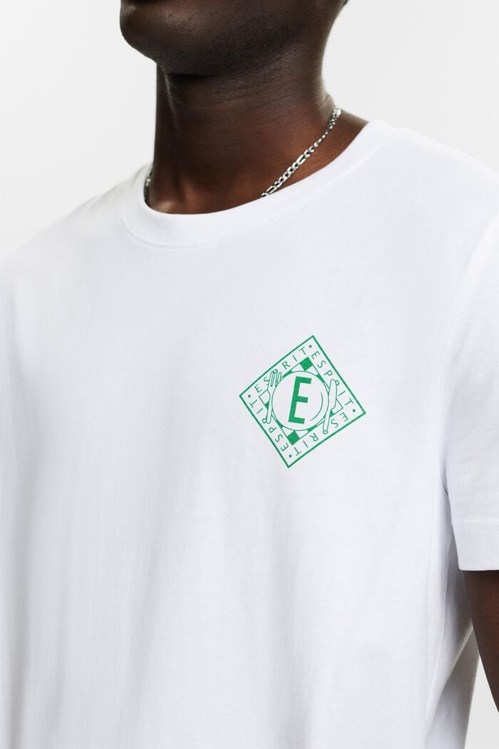 T-shirt van katoen-jersey met logo, WHITE, detail image number 2