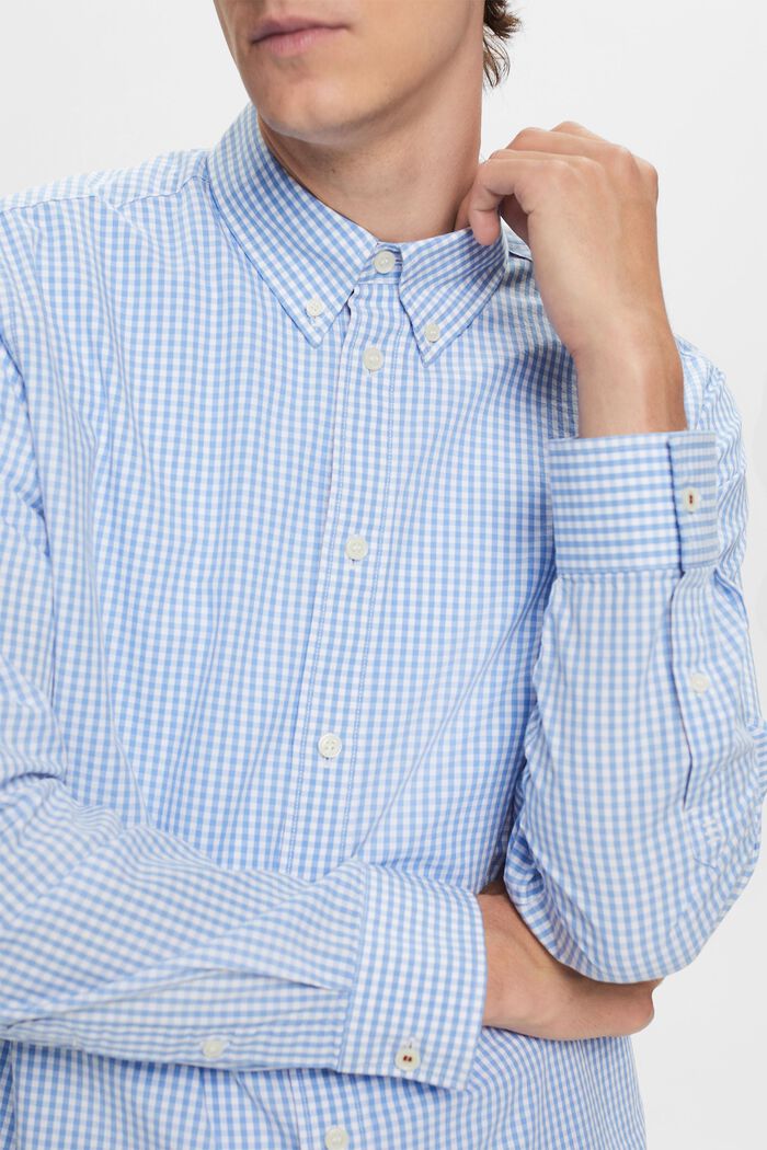 Vichy-buttondownshirt, 100% katoen, BRIGHT BLUE, detail image number 2