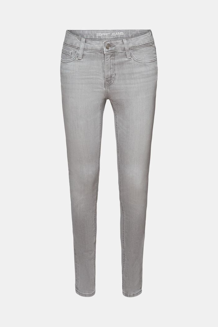 Mid skinny jeans, GREY LIGHT WASHED, detail image number 7