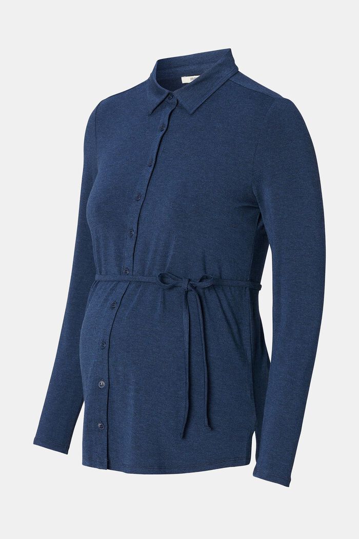 Jersey blouse met voedingsfunctie, DARK BLUE, detail image number 2