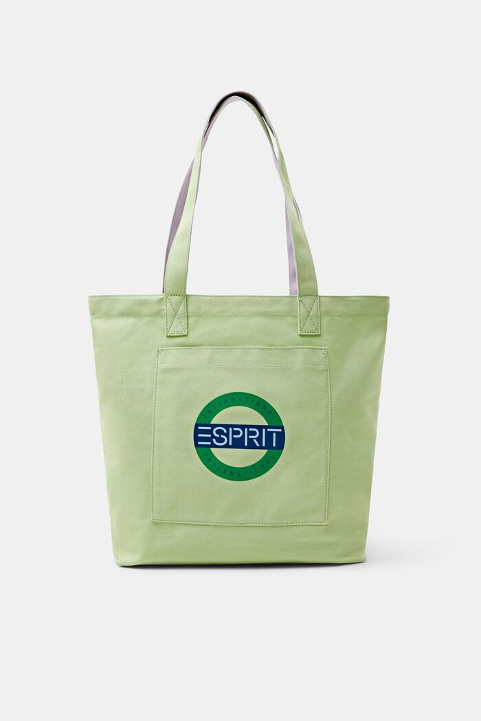 Canvas tote bag met logo, LIGHT GREEN, detail image number 0