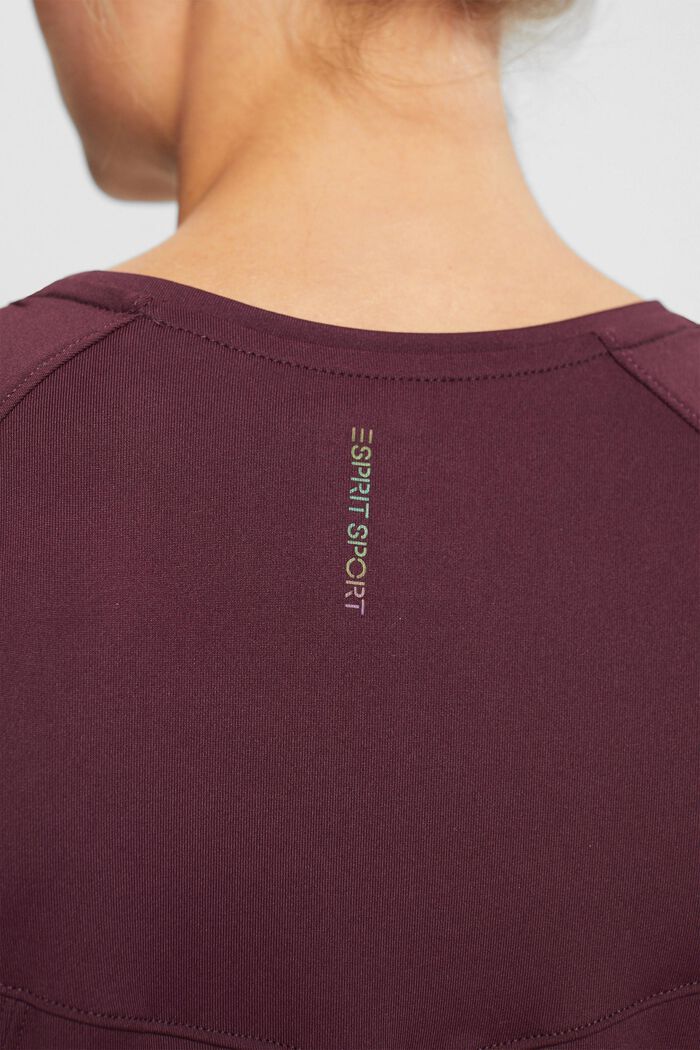Gerecycled: active T-shirt met tunnelkoord en E-DRY, BORDEAUX RED, detail image number 2