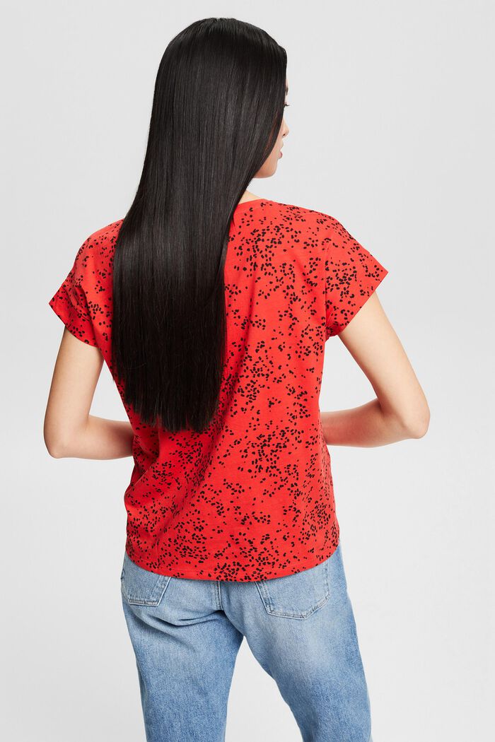 T-shirt met print, 100% katoen, RED, detail image number 3
