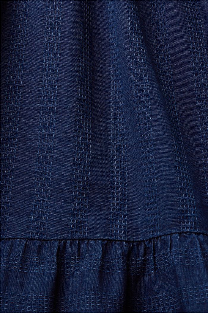 Gelaagde midi-jurk van katoen, NAVY, detail image number 5