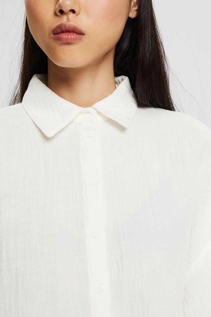 Oversized blouse met crinkled effect, OFF WHITE, detail image number 2