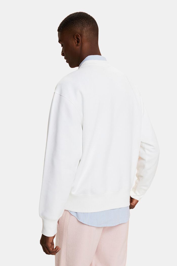 Uniseks fleece sweatshirt met logo, WHITE, detail image number 4