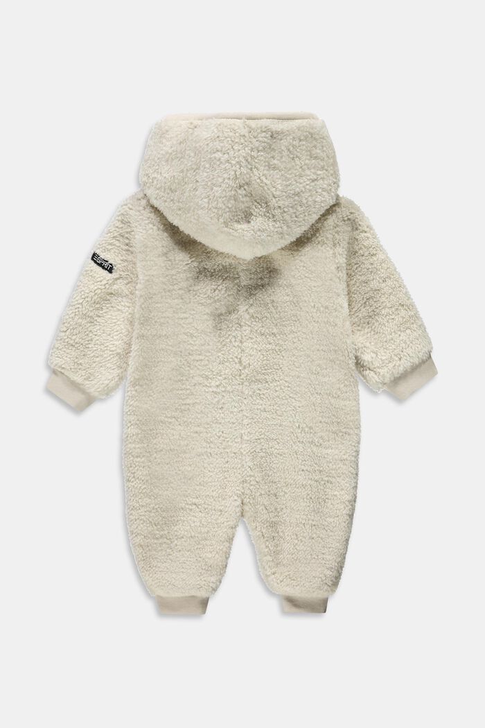 Baby jumpsuit van imitatiebont met capuchon, DUSTY NUDE, detail image number 1