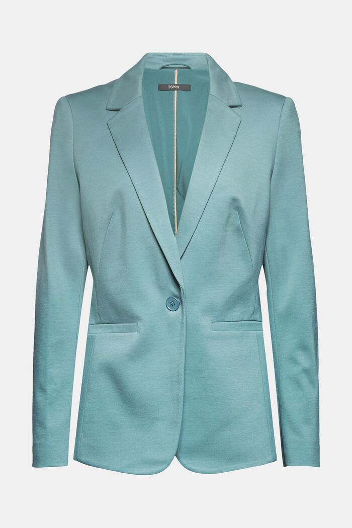 SOFT PUNTO mix + match jersey blazer, DARK TURQUOISE, detail image number 0