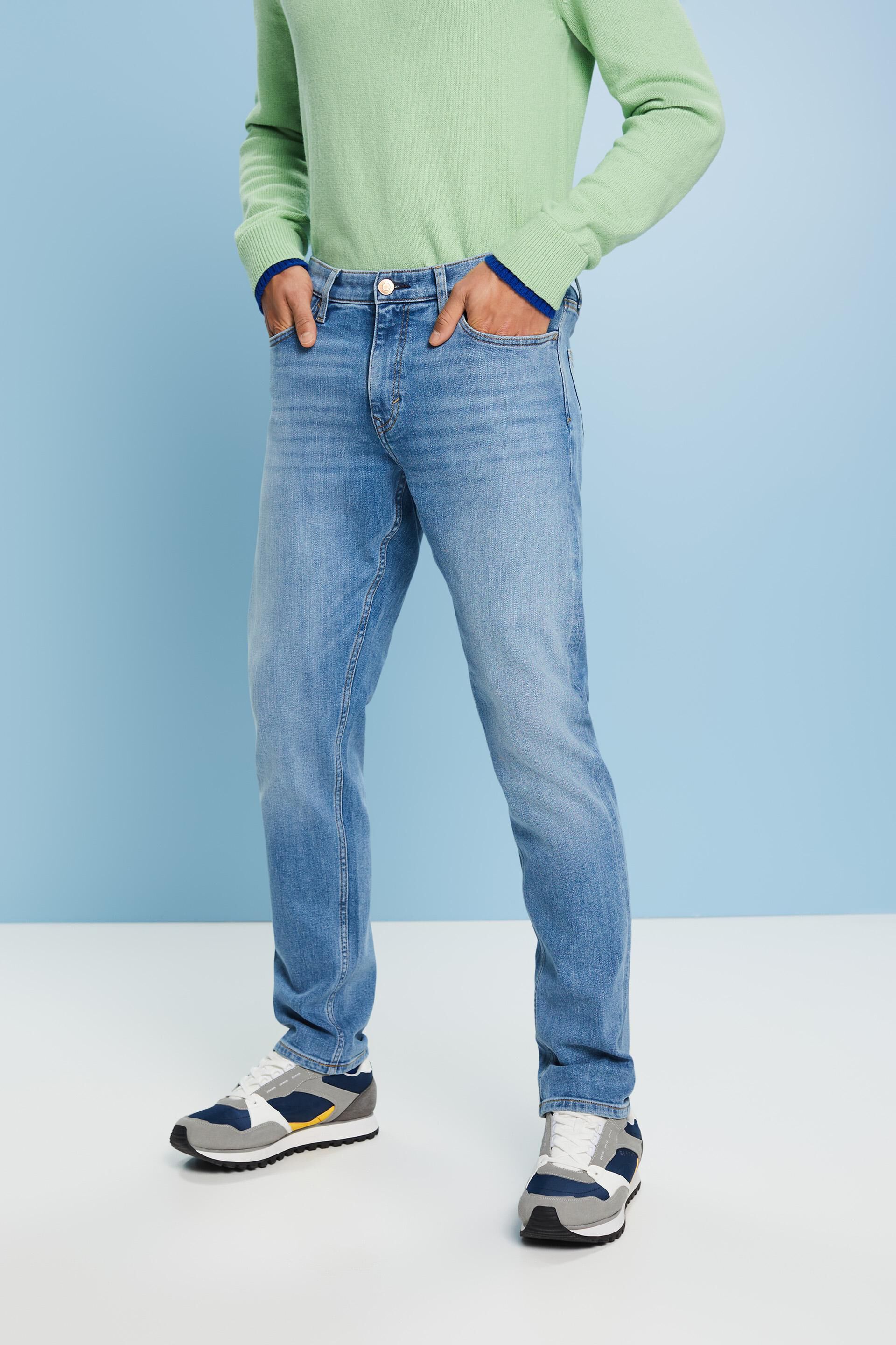 Blauw Slim fit jeans met middelhoge taille